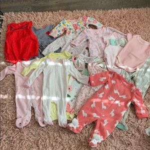 Baby girls 0-3 clothing bundle